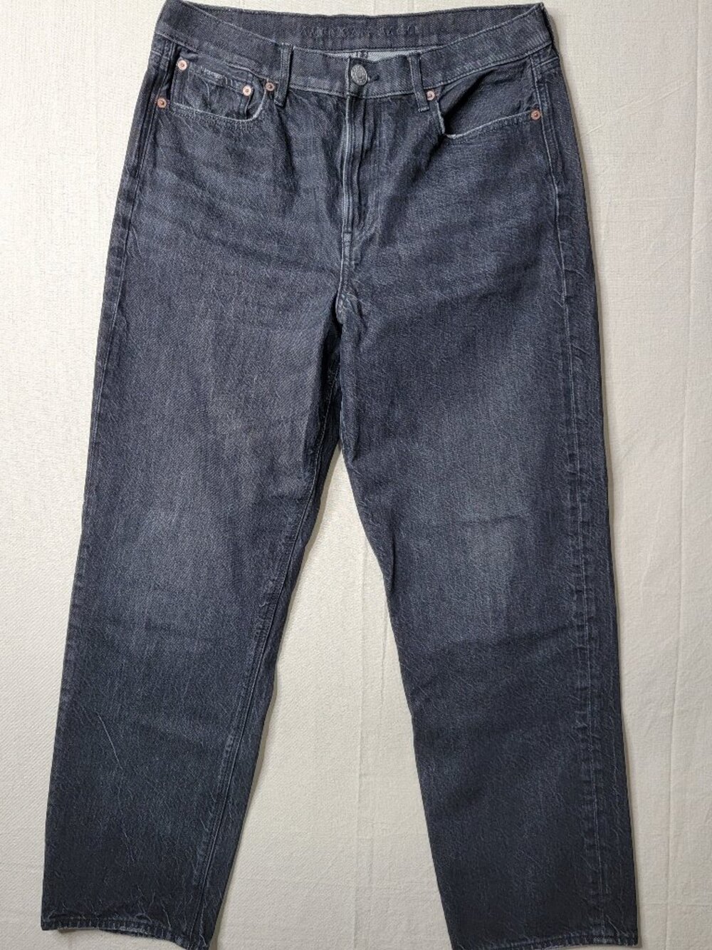 American Eagle 90s Boyfriend Jeans Black Cotton Blend Denim Women's Size 10